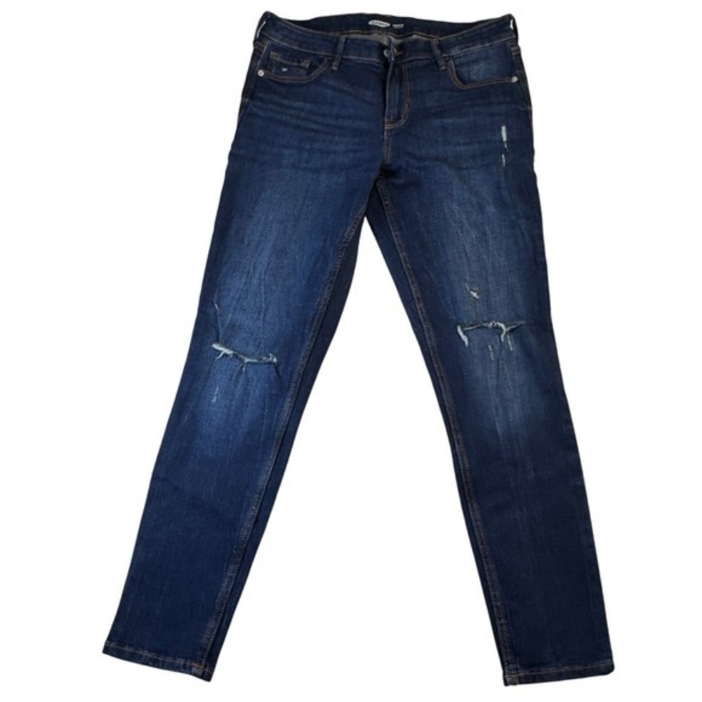Old Navy Rockstar Super Skinny Jeans Womens Size 10 Blue Distressed Denim
